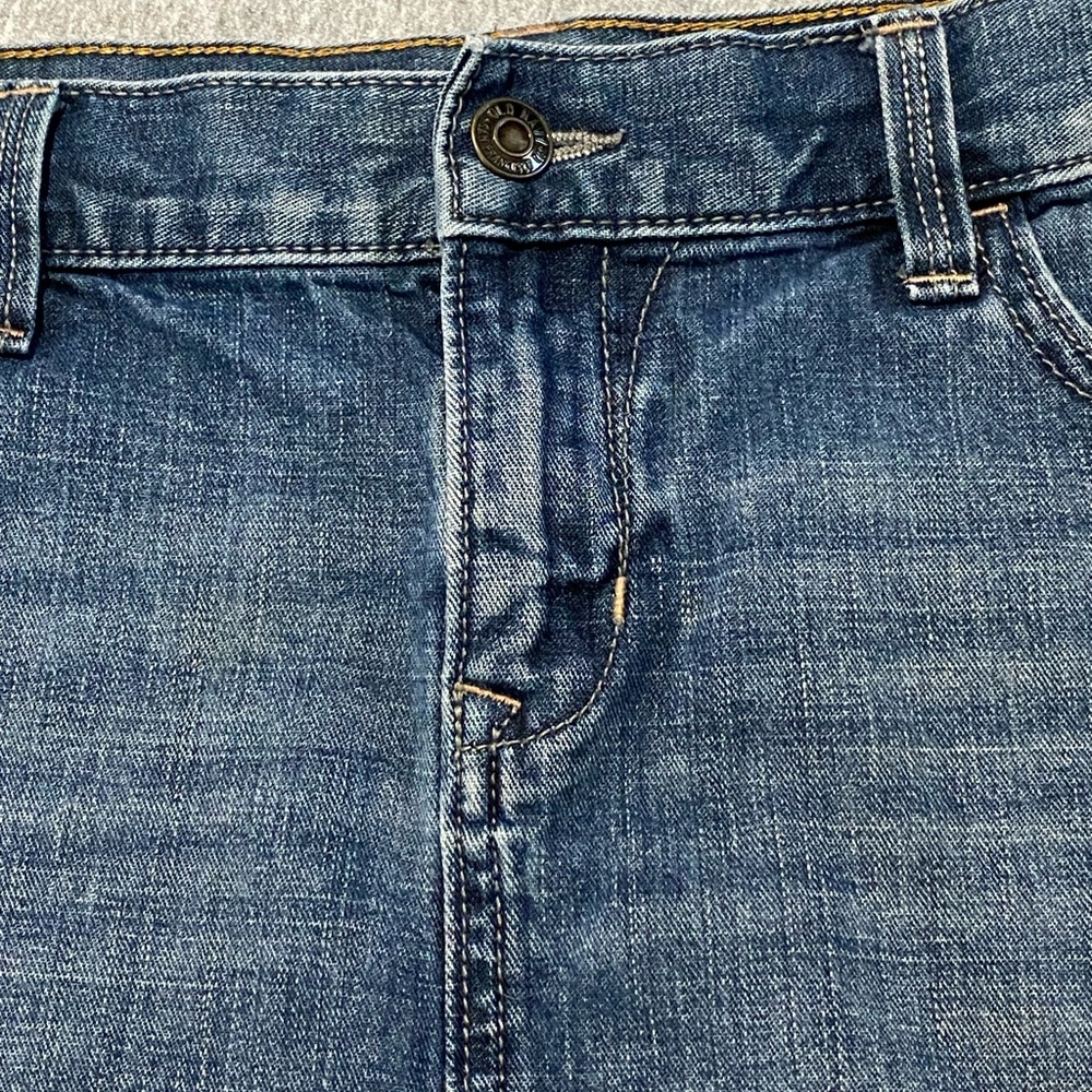 Old Navy Y2K Low Rise Denim Mini Skirt 10 Cowgirl Western McBling Medium Wash - Picture 7 of 11